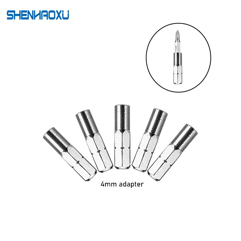 4mm Adapter Slotted Phillips CR-V precision Bits Set screwdriver 5~9Pcs