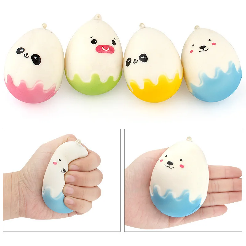 

Cute Adorable Soft Memory Foam Cartoon Egg Pendant Funny Expression Embryonated Egg Hand Toy Decoration