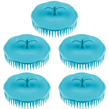 

5PCS Plastic Hair Shampoo Brush Antipruritic Shampoo Comb Hairdressing Massage Combs Round Hair Cleaning Brush Portable Scalp Ma