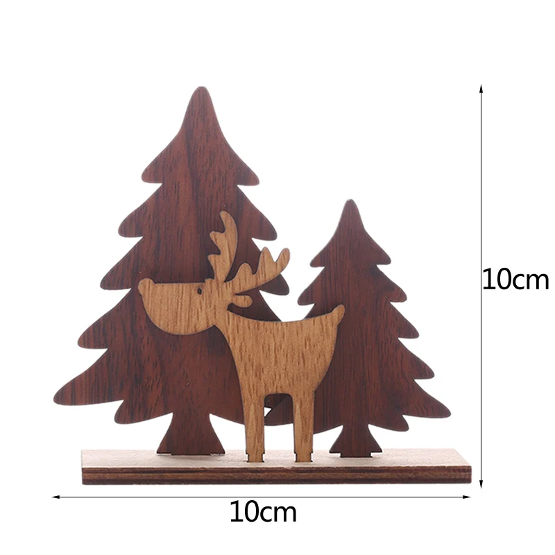 Новогоднее, Рождественское украшение для стола, деревянный лось, Санта-Клаус, снеговик, Рождественская елка, украшение стола, сделай сам, 3D поделки, товары для домашнего декора - Цвет: C02