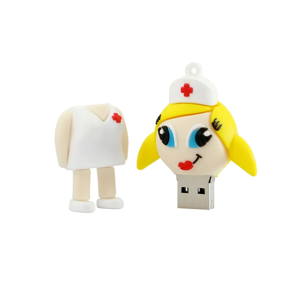 USB Flash Drive Cute Doctor Nurse Pendrive USB 2.0 Thumb Drives 4GB 8GB 16GB 32GB 64GB 128GB Dentist 256GB Memory Stick Cle USB 500gb usb stick