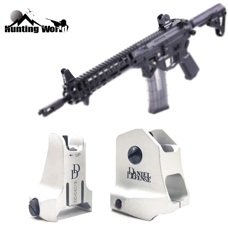 Skup Tactical DD naprawiono przedni tylny żelazny zestaw Siht szybki Backup Rifle Iron Sight do polowania Airsoft AR15 luneta Sight