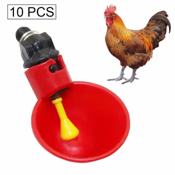 

10 Pcs Chicken Drinking Cup Automatic Drinker Chicken Feeder Plastic Poultry Waterer Water Drinking Cups For Bird Quail