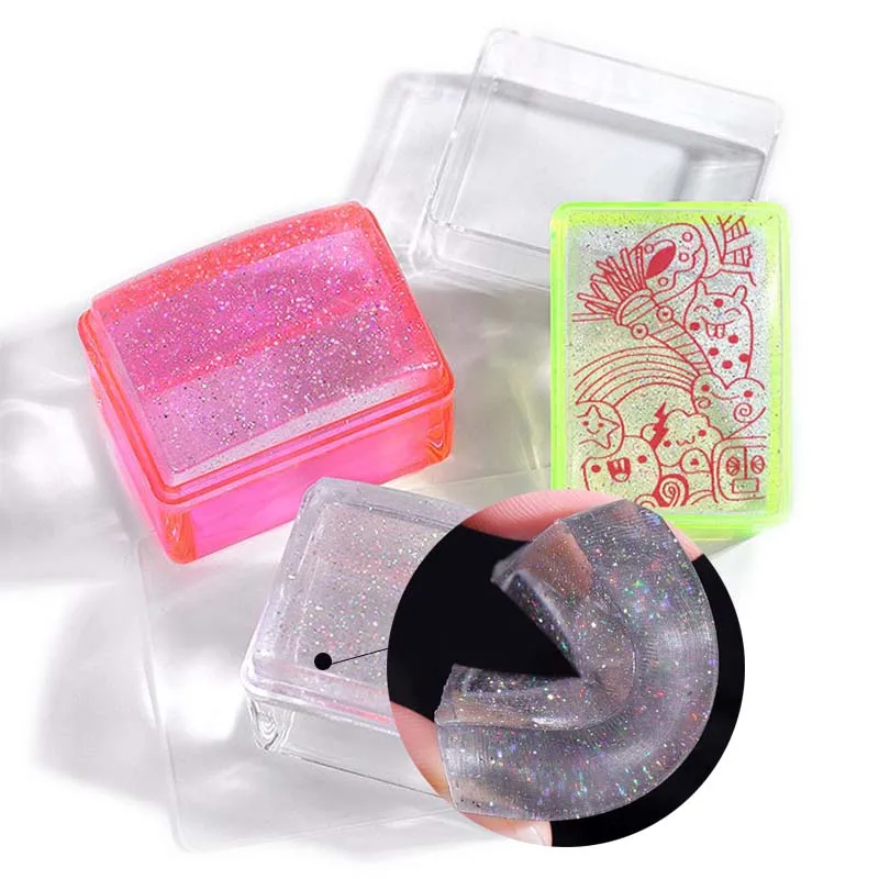 

1 Set Clear Nail Art Stamper Scraper Set Transparent Silicone Marshmallow Polish Templates Nail Stamp Manicure Tool