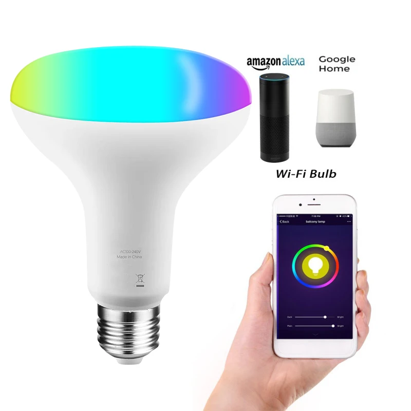 Top-WiFi BR30 LED Flood Light Bulb, Tunable White& Color Changing Smart Flood E27