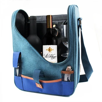 

Insulated Wine Carrier Tote Travel Champagne Cooler Bag With Adjustable Shoulder Strap