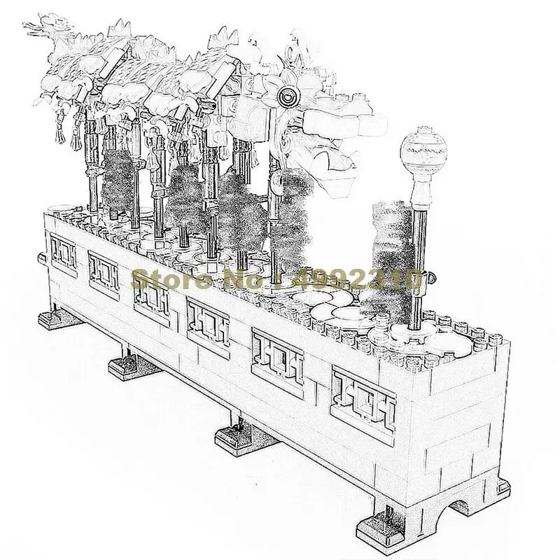 

699pcs chinese chinese dragon dance 5 figures building blocks 80102 Bricks Toy