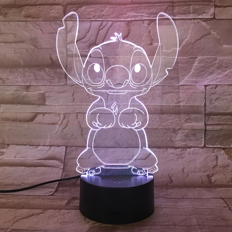 3D Светодиодная лампа для спальни настольная ночник акриловая панель usb кабель 7