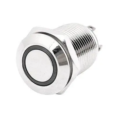 

Blue LED Light DC 24V Flat Head SPST Momentary Action Push Button Switch
