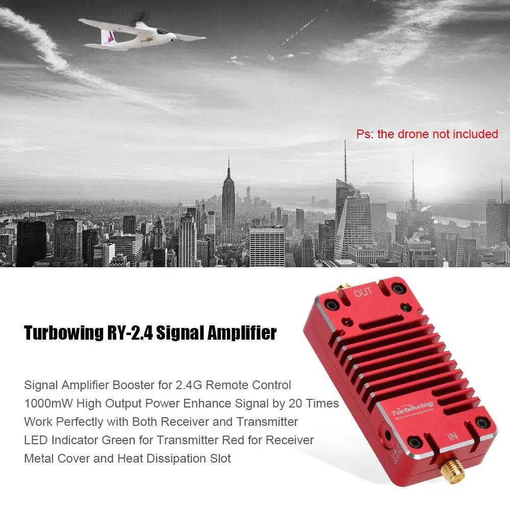 

Original High Quality Turbowing RY-2.4 2.4G Radio Signal Amplifier Booster for RC FPV Drone 2.4G Receiver and Transmitter