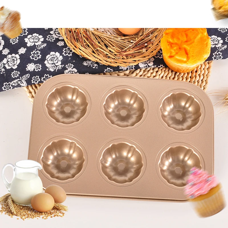 

1Pcs Baking Bakeware Mini Non-Stick 6 Cup Petal Shape Muffin Cupcake Baking Bakeware Mould Tray Pan Mold