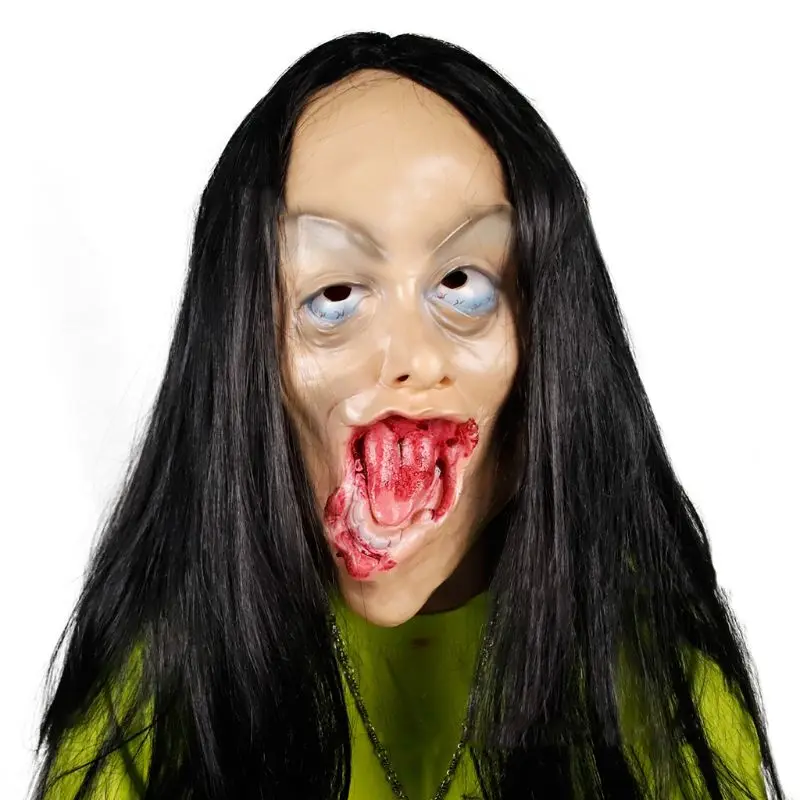 Halloween Horror Female Ghost Wig Mask Headgear Festival Party Game Supplies