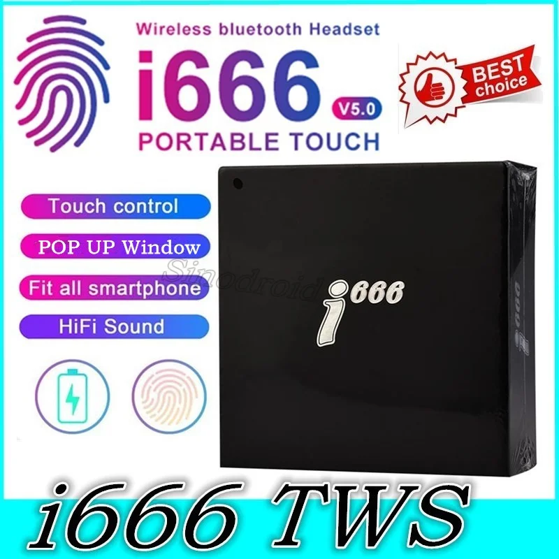 50 шт./лот i666 TWS сенсорные беспроводные наушники со всплывающим Bluetooth 5,0 наушники настоящие стерео наушники PK i11 i12 inpods12 наушники