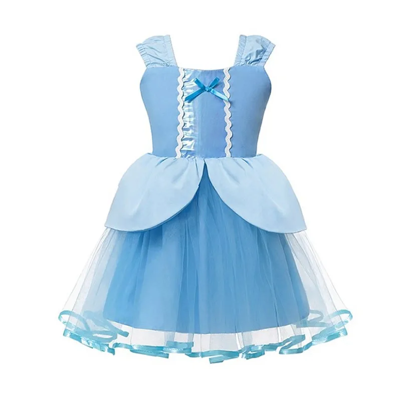 Cinderella Dress F Платье Золушки для девочек; платье принцессы; элегантное голубое платье для лета; вечернее платье для выпускного; детское платье; торжественные праздничные костюмы для маленьких девочек - Цвет: Cinderella Dress F