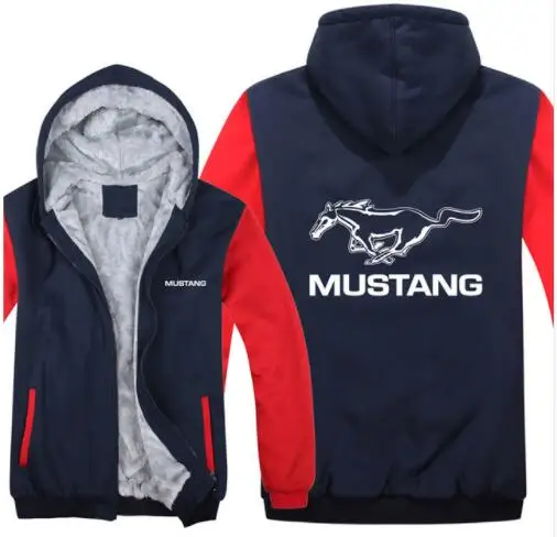 Ford Mustang толстовки зимняя мужская куртка унисекс Повседневная шерстяная подкладка флисовое Мужское пальто Mustang 50 лет толстовки пуловер - Цвет: 7