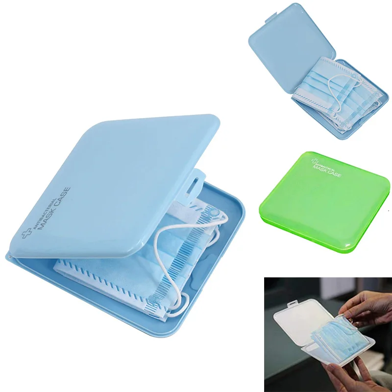 Face Mask Storage Box Dustproof Face Mask Storage Case Mask Holder Organizer Medicine Storage Box