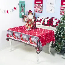 1 шт., новогодняя, Рождественская скатерть, кухонный обеденный стол, украшения для дома, прямоугольные вечерние скатерти, Рождественское украшение, QA 272