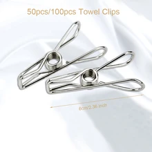 

NEW TY 6cm/6.5cm Stainless Steel Clips Clothes Pins Pegs Holders Clothing Clamps Sealing Clip Household Clothespin Clips for
