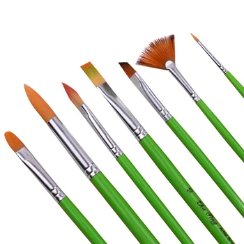 

7pcs/set Multipurpose Nylon Hair Wooden Handle Paintbrush Art Supplies Paint Brushes Set for Acrylic Oil Gouache Face Painting