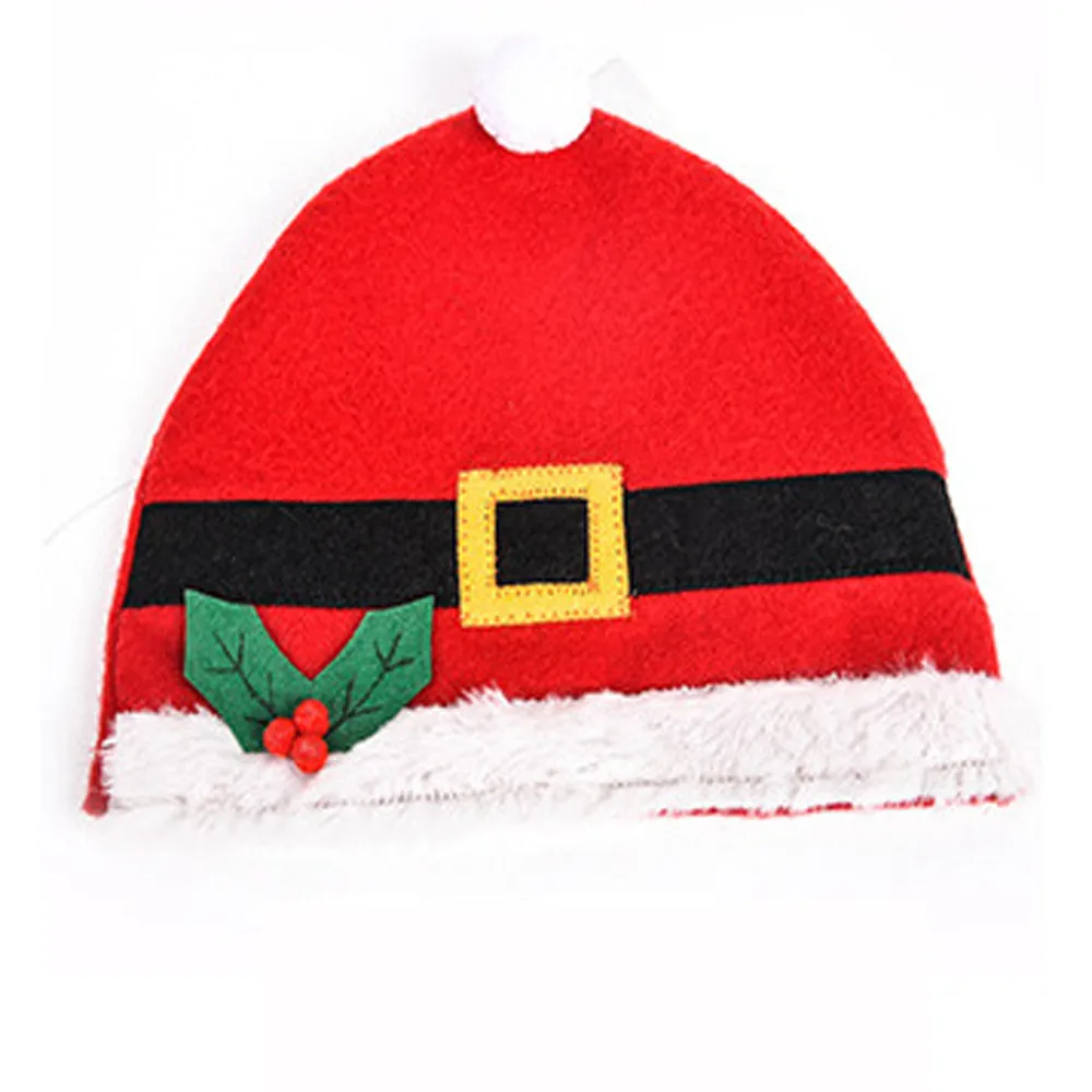 Рождественская Детская шапка снеговик, рождественские украшения/олень/шляпа для пожилых людей, новые плюшевые шапки, рождественские праздничные#45 - Цвет: Red