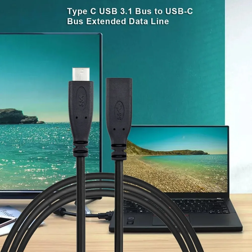 Высокое качество type C USB 3,1 Мужской к USB-C Женский удлинитель для передачи данных 0,3 м