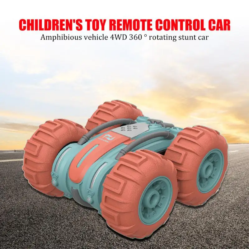 Автомобиль с дистанционным управлением, 2 стороны, вождение, автомобиль-амфибия, игрушки, четыре колеса, вращаются на 360 градусов, крутящиеся, трюковые автомобили, детский подарок на день рождения