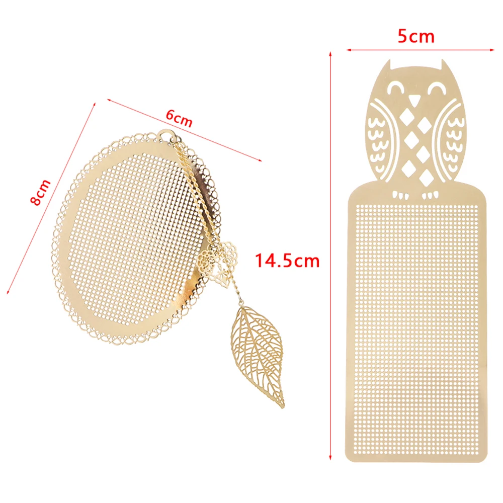 Cross Stitch Kit Cute Butterfly/Owl/Leaves/Cat Metal Bookmark DIY