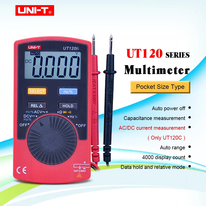 Goede Mini Digitale Multimeter UNI T UT120 serie Digitale LCD Palm Grootte Auto Range Multimeter DC AC Pocket