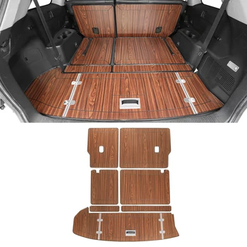 

For Toyota Highlander Kluger 2013-2019 Car Accessories Rear Trunk Mats Cargo Liner Set Synthetic Wood Tray Pad Boot Mat Carpets