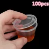 100 Pcs 25/50ml Plastic Takeaway Sauce Cup Containers Food Box With Hinged Lids Pigment Paint Box Palette Disposable Box. 4