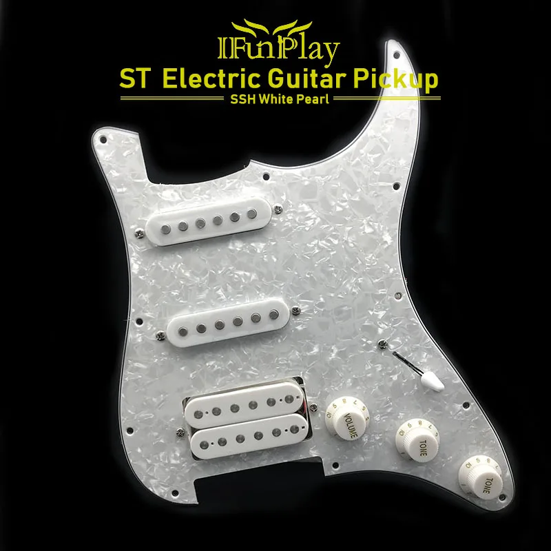 New Pickguard-Pickup Guitar Prewired SSH St-Style for FD White Pearl Loaded MRlB7Kkk