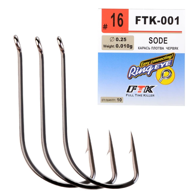Fishing Hooks Set High Carbon Steel 8Pcs-10Pcs/Pack 1-5pack size 5#-16#  Fishhook Fly Jip Barbed Ring Eye SODE For Fishing Tackle