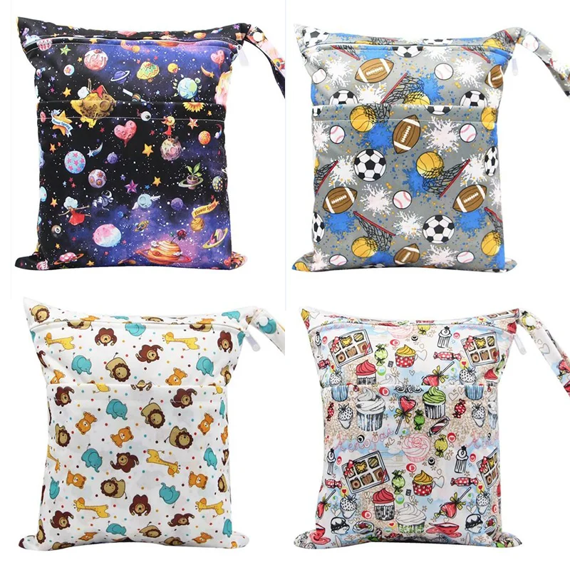 

Promotion 30cm*36cm Waterproof Swim Sport Travel Carry bag Washable Reusable Cloth Diaper Wet Bag Nappy Bag Baby Wet Diapers Bag