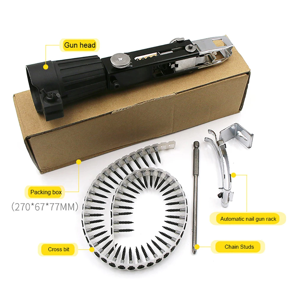 Pistola de Pregos Arma de Prego Arma para Ferramentas Elétrica sem Fio Automática Corrente Adaptador Parafuso Carpintaria Broca Energia Attachme 15 Pistolas de pregos