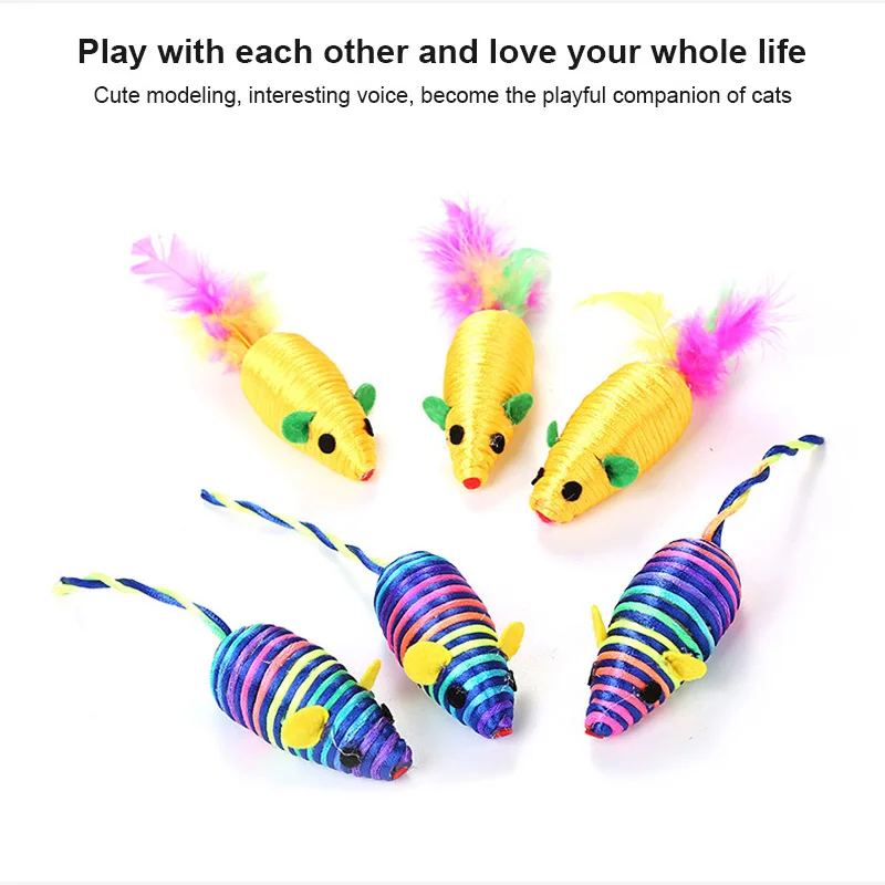 2021 New Cat Tosses Toy Hollow Tube Winding Cute Mouse Shape Home Anti-depression Rope Winding Chirping Mouse Toy Pet Supplies