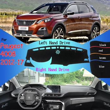 

Carpet Dashboard Cover Pad Protective Pad Dashmat Avoid Light Pad for Peugeot 4008 2012 2013 2014 2015 2016 2017 Anti Slip Mat
