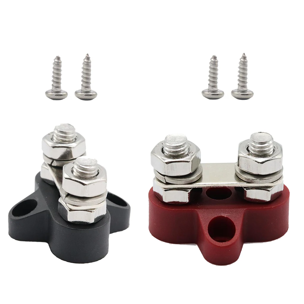 2 Pieces Boat Truck 48VDC Dual Terminal Studs M8 Power Distribution Block