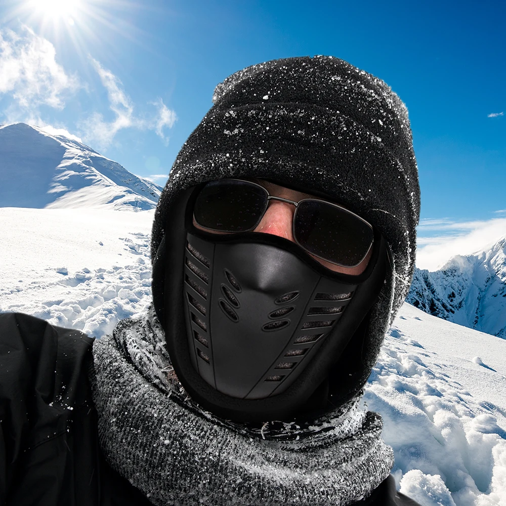 Motorcycle Mask Fleece Thermal Face Mask Keep Warm Moto Riding Balaclava Motorbike Biker Winter Windproof Ski Mask Men Women