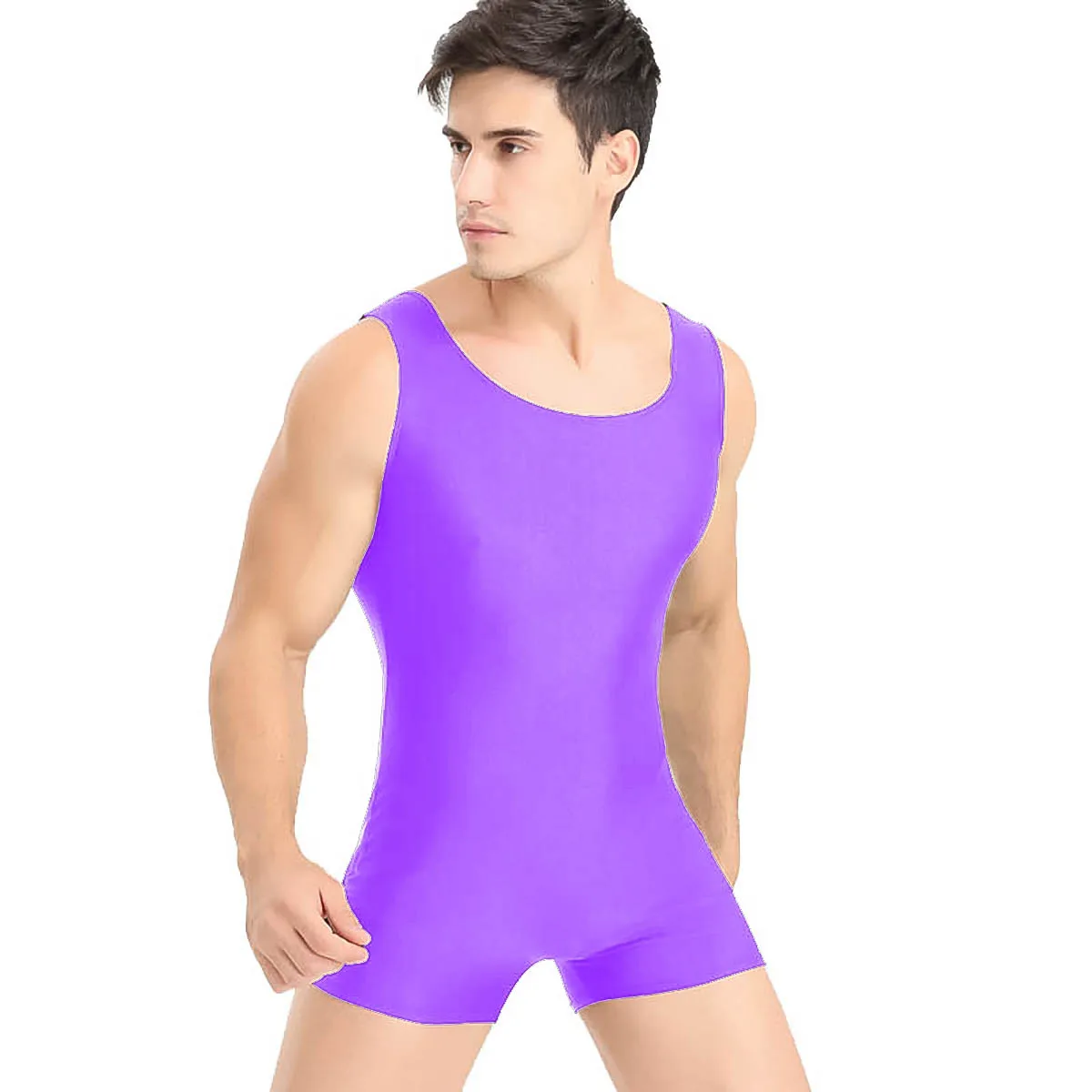 Speerise Men Lycra Dance Leotard Gymnastics Suit One-piece Fitness Clothing Sleeveless Bodysuit Spandex Ballet Unitard For Adult mens square dance clothes Stage & Dance Wear