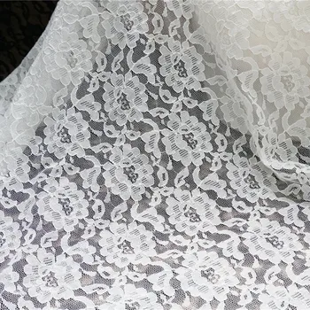 

High-end bridal lace fabric corded tulle lace alencon lace fabric fashion wedding dress white black fabric 145cm width