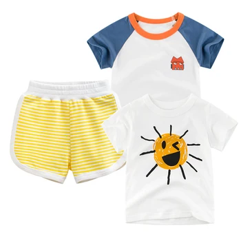 

Baby Lotus New 3pc Toddler Boy Clothes Vetement Bebe Garcon Summer Kids Outfits Vestiti Tops Shorts Set Girls Clothes