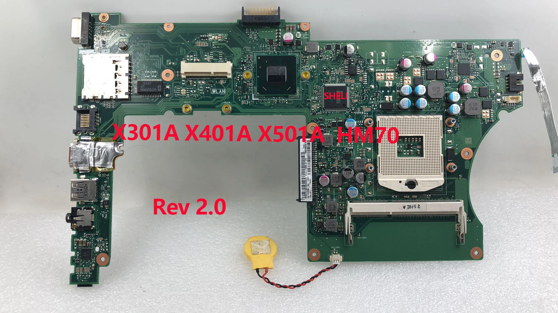 SHELI для ASUS X301A X401A X501A материнская плата для ноутбука X401A1 SLJNV HM70 Rev 2,0 основная материнская плата протестированная Хорошая рабочая