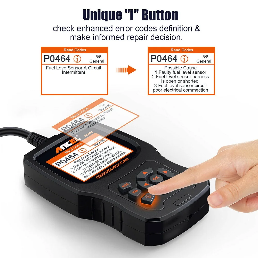 Диагностический прибор Ancel AD530 OBD2 ODB инструмент для диагностики автомобильного