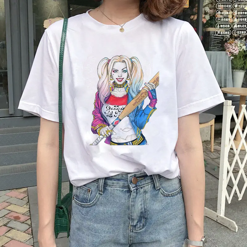 Joker T Shirt Women Joaquin Phoenix Harajuku Chucky Horror Tshirt Ulzzang Cartoon T-shirt Graphic Fashion Top Tee