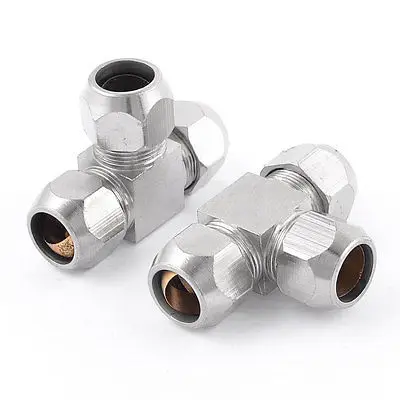 

2 Pcs 12mm Tube Pneumatic Hose Air Fitting Tee Quick Connector Coupler