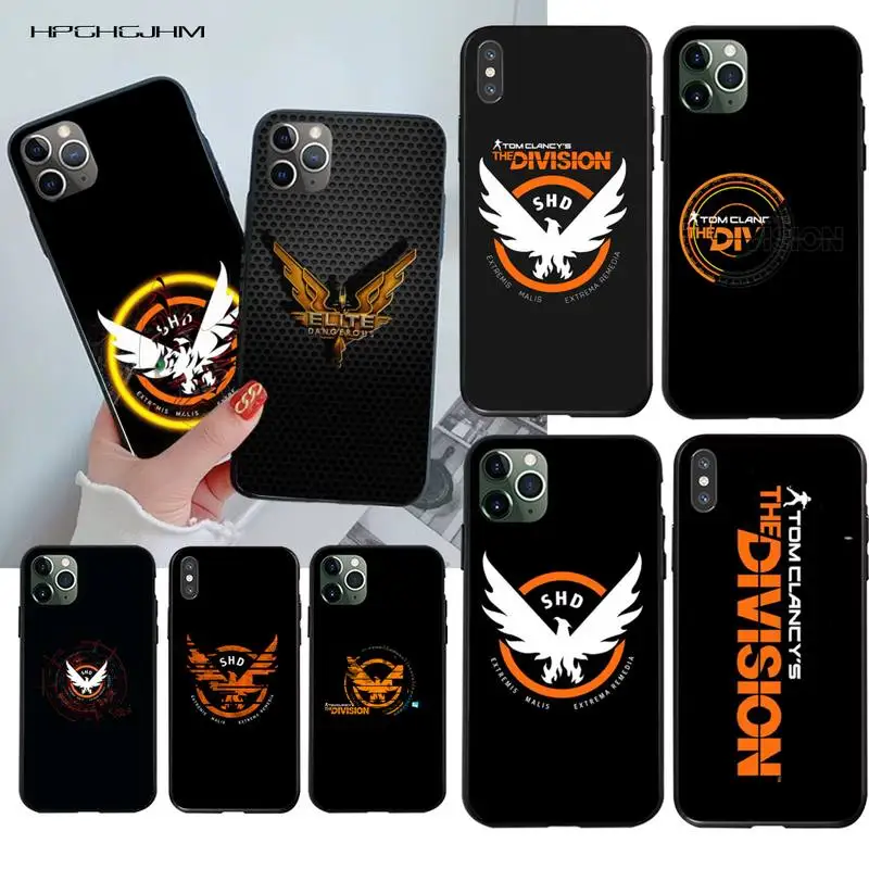 

HPCHCJHM TOM CLANCY'S THE DIVISION 2 LOGO Black Soft Shell Phone Case for iPhone 11 pro XS MAX 8 7 6 6S Plus X 5S SE XR case