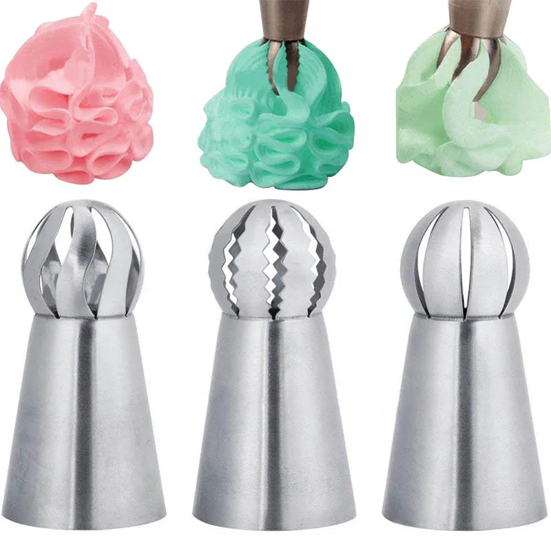 

Cake Icing Nozzles Baking Accessories Spherical Kitchen Gadgets Stainless Steel Lace Mold Cake Decorating Tools