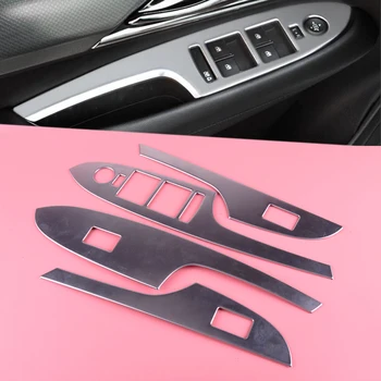 

DWCX 4Pcs Silver Interior Door Armrest Window Button Lifter Trim Cover Fit For Cadillac SRX 2010 2011 2012 2013 2014 2015 2016