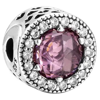 

Top Quality 925 Sterling Silver Bead Charm Pink & Clear CZ APPRECIATION Beads Fit ESSENCE Bracelet Bangle Diy Jewelry