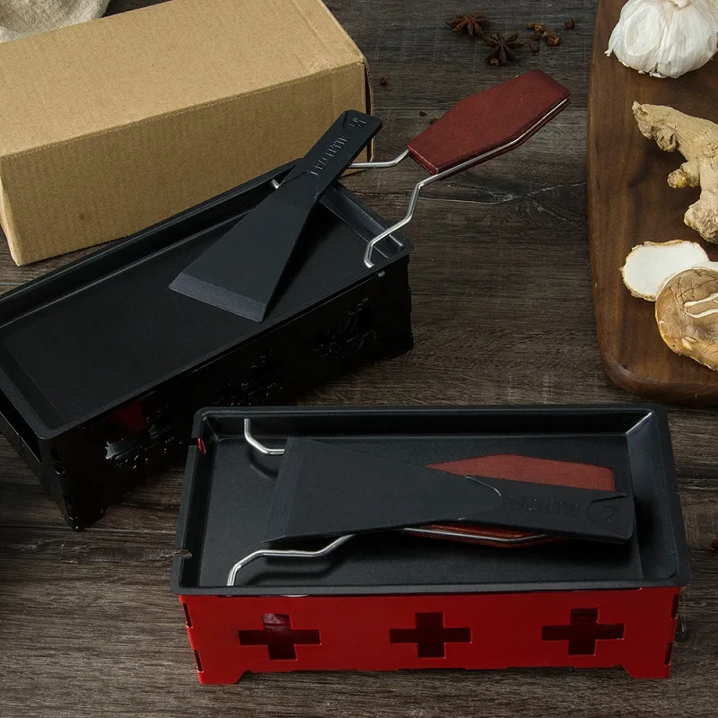 Portable Swiss Cheese Grill Mini Non-stick Butter Cheese Grill Pan Scottish, Stove + Baking Tray + Small Spatula 3 Candles